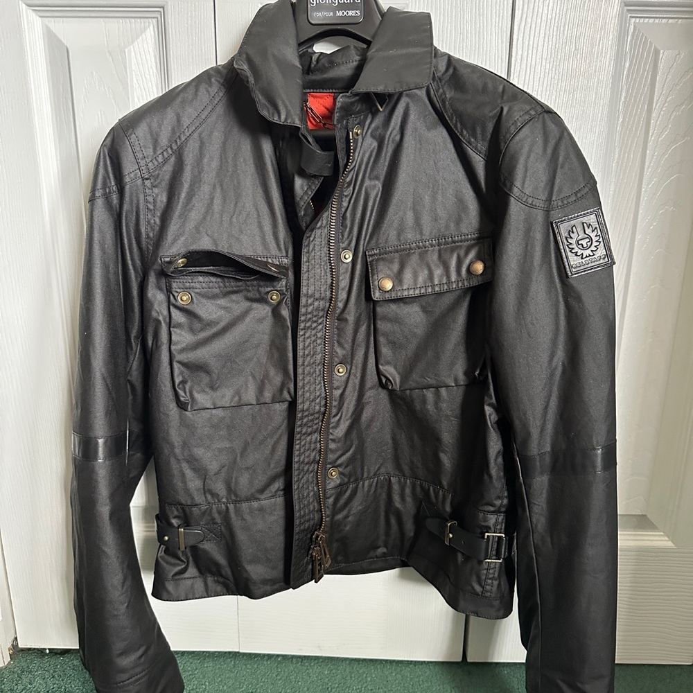Womens Belstaff Black Motorcycle Jacket Size 44